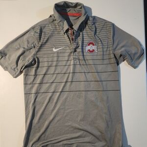 Nike Ohio State Bucketes Scarlet & Gray Men's Polo with Logo Size Medium